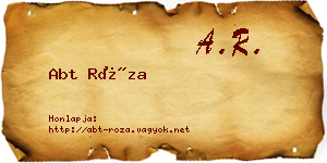 Abt Róza névjegykártya